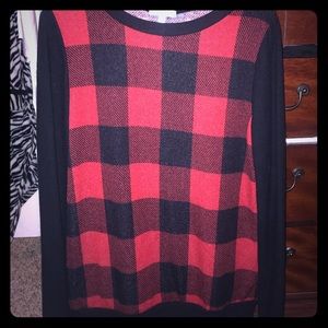 Long Sleeve buffalo check, fleece like shirt.